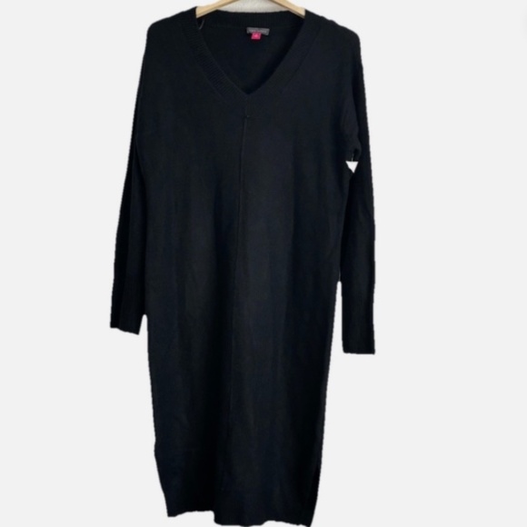 Vince Camuto V Neck Long Sleeve Side Slit Sweater Dress Size: S - Picture 1 of 7